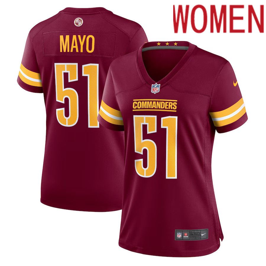 Women Washington Commanders #51 David Mayo Nike Burgundy Game Player NFL Jersey